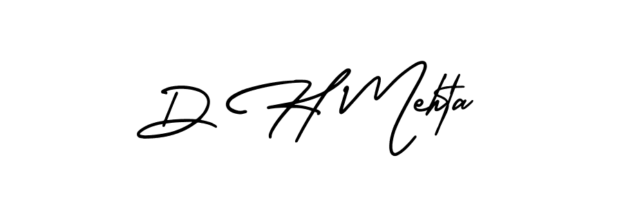 You should practise on your own different ways (AmerikaSignatureDemo-Regular) to write your name (D H Mehta) in signature. don't let someone else do it for you. D H Mehta signature style 3 images and pictures png
