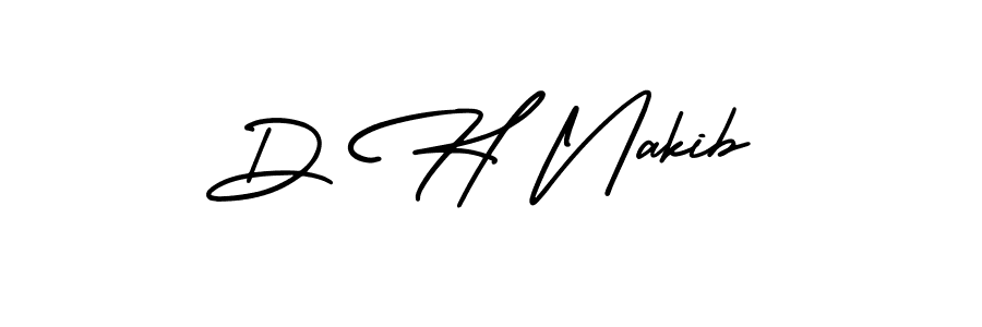 Create a beautiful signature design for name D H Nakib. With this signature (AmerikaSignatureDemo-Regular) fonts, you can make a handwritten signature for free. D H Nakib signature style 3 images and pictures png