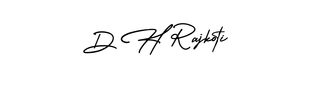 How to make D H Rajkoti name signature. Use AmerikaSignatureDemo-Regular style for creating short signs online. This is the latest handwritten sign. D H Rajkoti signature style 3 images and pictures png