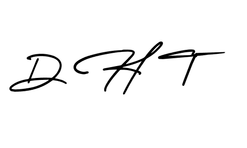 How to make D H T name signature. Use AmerikaSignatureDemo-Regular style for creating short signs online. This is the latest handwritten sign. D H T signature style 3 images and pictures png