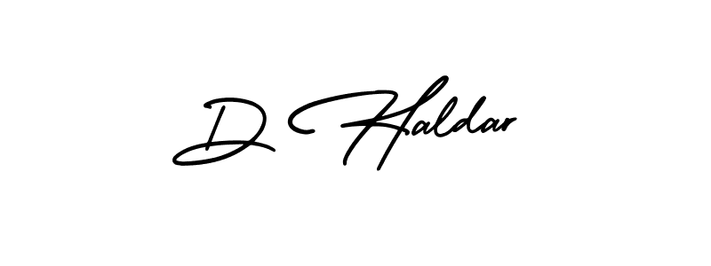 Create a beautiful signature design for name D Haldar. With this signature (AmerikaSignatureDemo-Regular) fonts, you can make a handwritten signature for free. D Haldar signature style 3 images and pictures png