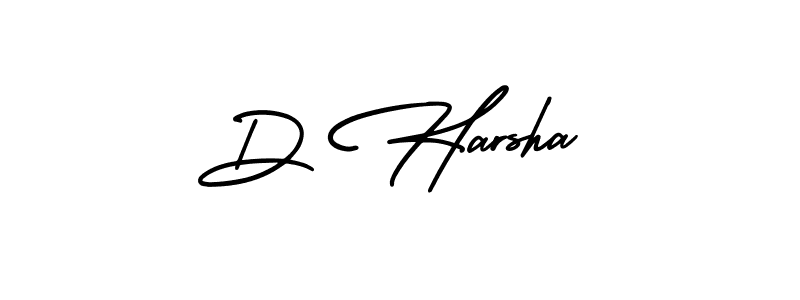 How to make D Harsha name signature. Use AmerikaSignatureDemo-Regular style for creating short signs online. This is the latest handwritten sign. D Harsha signature style 3 images and pictures png