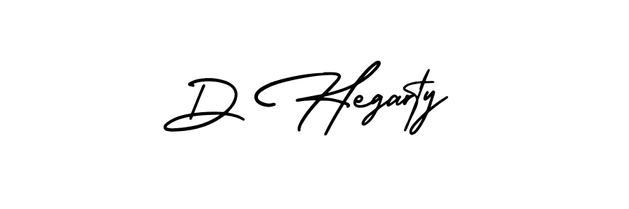 How to make D Hegarty name signature. Use AmerikaSignatureDemo-Regular style for creating short signs online. This is the latest handwritten sign. D Hegarty signature style 3 images and pictures png