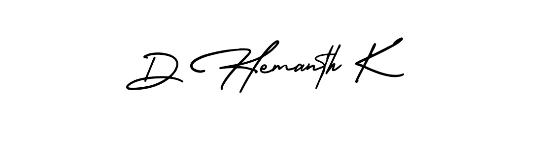 Create a beautiful signature design for name D Hemanth K. With this signature (AmerikaSignatureDemo-Regular) fonts, you can make a handwritten signature for free. D Hemanth K signature style 3 images and pictures png