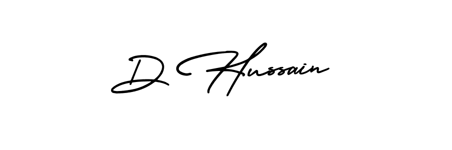 Use a signature maker to create a handwritten signature online. With this signature software, you can design (AmerikaSignatureDemo-Regular) your own signature for name D Hussain. D Hussain signature style 3 images and pictures png