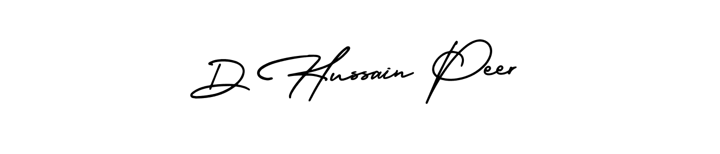 The best way (AmerikaSignatureDemo-Regular) to make a short signature is to pick only two or three words in your name. The name D Hussain Peer include a total of six letters. For converting this name. D Hussain Peer signature style 3 images and pictures png