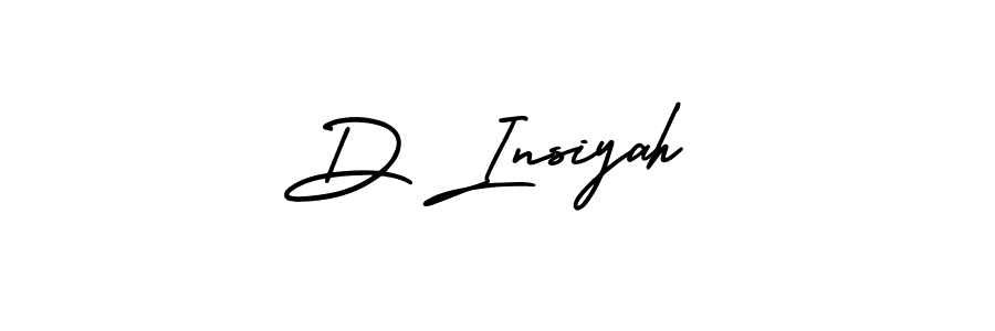 Create a beautiful signature design for name D Insiyah. With this signature (AmerikaSignatureDemo-Regular) fonts, you can make a handwritten signature for free. D Insiyah signature style 3 images and pictures png