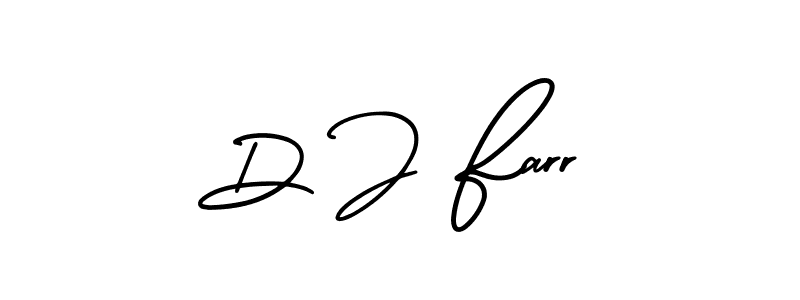 You should practise on your own different ways (AmerikaSignatureDemo-Regular) to write your name (D J Farr) in signature. don't let someone else do it for you. D J Farr signature style 3 images and pictures png