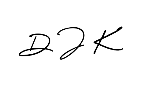 How to make D J K name signature. Use AmerikaSignatureDemo-Regular style for creating short signs online. This is the latest handwritten sign. D J K signature style 3 images and pictures png