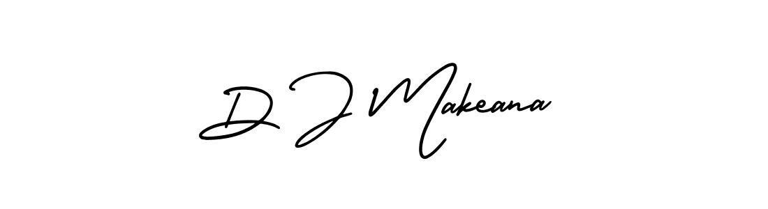 How to make D J Makeana name signature. Use AmerikaSignatureDemo-Regular style for creating short signs online. This is the latest handwritten sign. D J Makeana signature style 3 images and pictures png