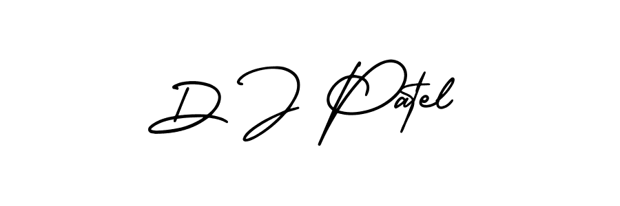 How to make D J Patel name signature. Use AmerikaSignatureDemo-Regular style for creating short signs online. This is the latest handwritten sign. D J Patel signature style 3 images and pictures png