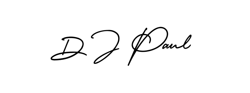 Design your own signature with our free online signature maker. With this signature software, you can create a handwritten (AmerikaSignatureDemo-Regular) signature for name D J Paul. D J Paul signature style 3 images and pictures png