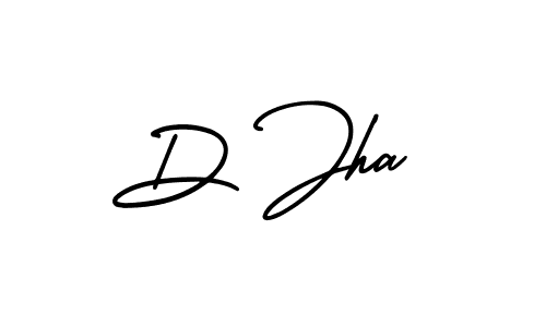 Make a beautiful signature design for name D Jha. With this signature (AmerikaSignatureDemo-Regular) style, you can create a handwritten signature for free. D Jha signature style 3 images and pictures png