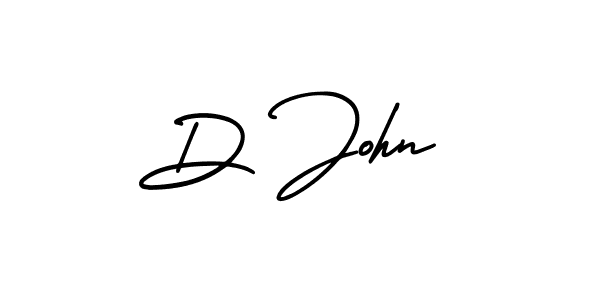 Design your own signature with our free online signature maker. With this signature software, you can create a handwritten (AmerikaSignatureDemo-Regular) signature for name D John. D John signature style 3 images and pictures png