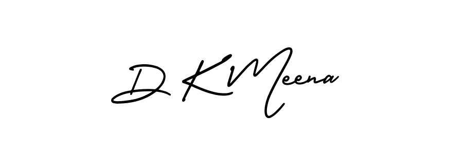 Use a signature maker to create a handwritten signature online. With this signature software, you can design (AmerikaSignatureDemo-Regular) your own signature for name D K Meena. D K Meena signature style 3 images and pictures png