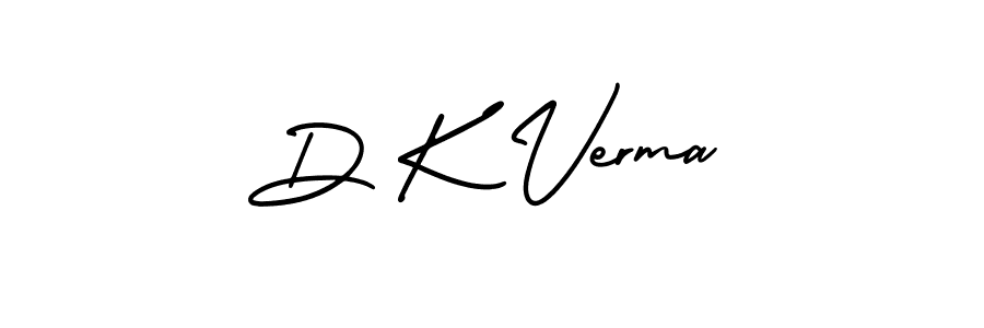Use a signature maker to create a handwritten signature online. With this signature software, you can design (AmerikaSignatureDemo-Regular) your own signature for name D K Verma. D K Verma signature style 3 images and pictures png