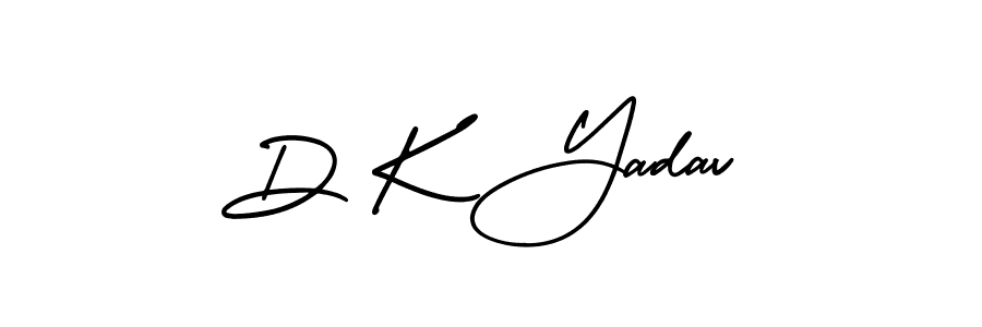 Create a beautiful signature design for name D K Yadav. With this signature (AmerikaSignatureDemo-Regular) fonts, you can make a handwritten signature for free. D K Yadav signature style 3 images and pictures png