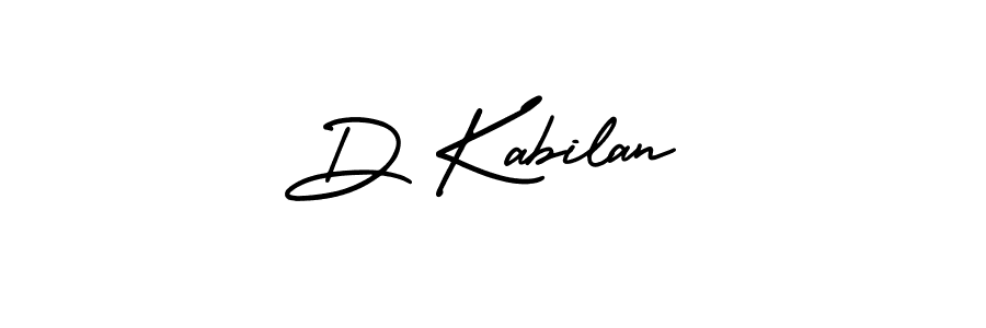 Design your own signature with our free online signature maker. With this signature software, you can create a handwritten (AmerikaSignatureDemo-Regular) signature for name D Kabilan. D Kabilan signature style 3 images and pictures png