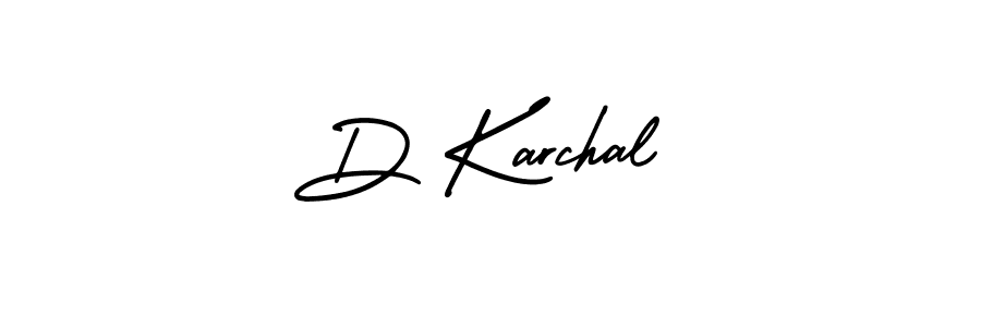 Make a beautiful signature design for name D Karchal. With this signature (AmerikaSignatureDemo-Regular) style, you can create a handwritten signature for free. D Karchal signature style 3 images and pictures png