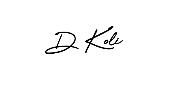 Use a signature maker to create a handwritten signature online. With this signature software, you can design (AmerikaSignatureDemo-Regular) your own signature for name D Koli. D Koli signature style 3 images and pictures png