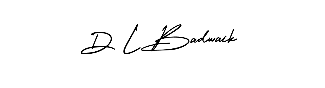 Also You can easily find your signature by using the search form. We will create D L Badwaik name handwritten signature images for you free of cost using AmerikaSignatureDemo-Regular sign style. D L Badwaik signature style 3 images and pictures png