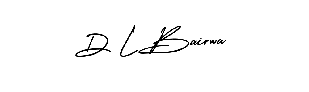 How to make D L Bairwa name signature. Use AmerikaSignatureDemo-Regular style for creating short signs online. This is the latest handwritten sign. D L Bairwa signature style 3 images and pictures png