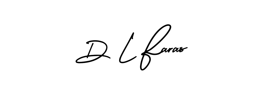 Create a beautiful signature design for name D L Faras. With this signature (AmerikaSignatureDemo-Regular) fonts, you can make a handwritten signature for free. D L Faras signature style 3 images and pictures png