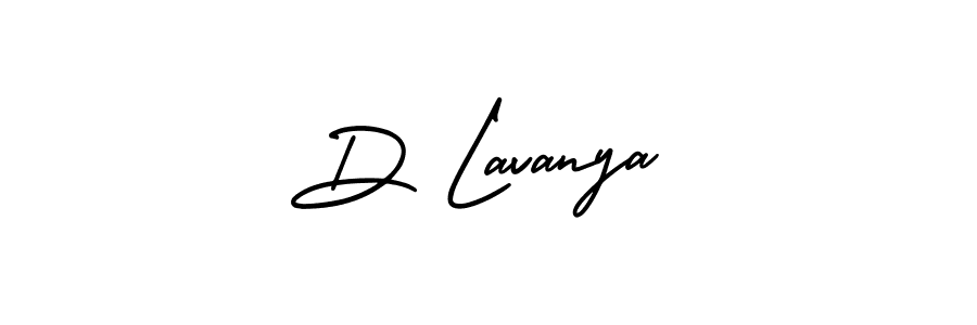 You should practise on your own different ways (AmerikaSignatureDemo-Regular) to write your name (D Lavanya) in signature. don't let someone else do it for you. D Lavanya signature style 3 images and pictures png