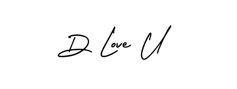 The best way (AmerikaSignatureDemo-Regular) to make a short signature is to pick only two or three words in your name. The name D Love U include a total of six letters. For converting this name. D Love U signature style 3 images and pictures png