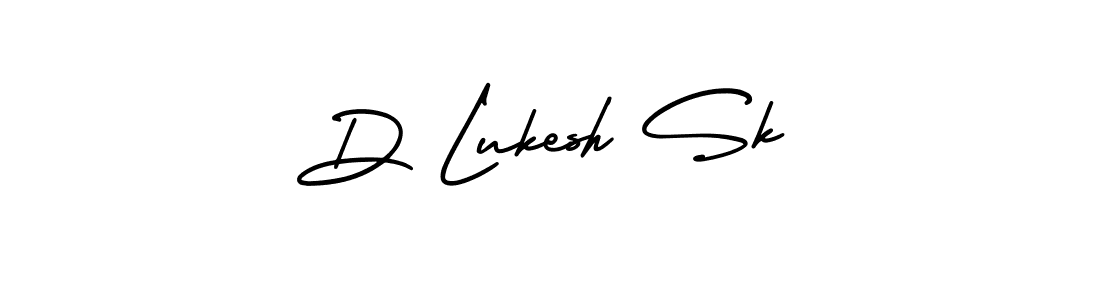 This is the best signature style for the D Lukesh Sk name. Also you like these signature font (AmerikaSignatureDemo-Regular). Mix name signature. D Lukesh Sk signature style 3 images and pictures png