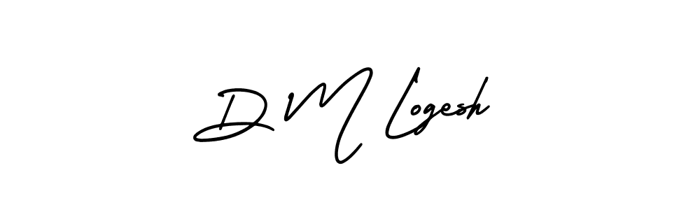 How to make D M Logesh name signature. Use AmerikaSignatureDemo-Regular style for creating short signs online. This is the latest handwritten sign. D M Logesh signature style 3 images and pictures png