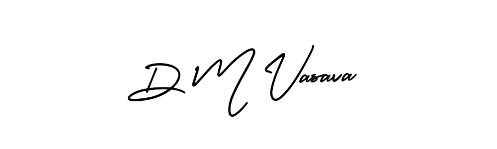 Make a beautiful signature design for name D M Vasava. With this signature (AmerikaSignatureDemo-Regular) style, you can create a handwritten signature for free. D M Vasava signature style 3 images and pictures png