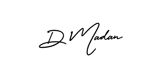 The best way (AmerikaSignatureDemo-Regular) to make a short signature is to pick only two or three words in your name. The name D Madan include a total of six letters. For converting this name. D Madan signature style 3 images and pictures png