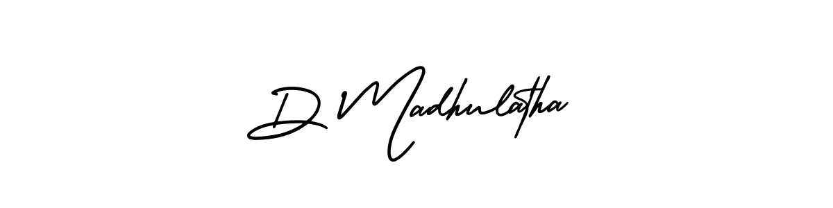 Design your own signature with our free online signature maker. With this signature software, you can create a handwritten (AmerikaSignatureDemo-Regular) signature for name D Madhulatha. D Madhulatha signature style 3 images and pictures png