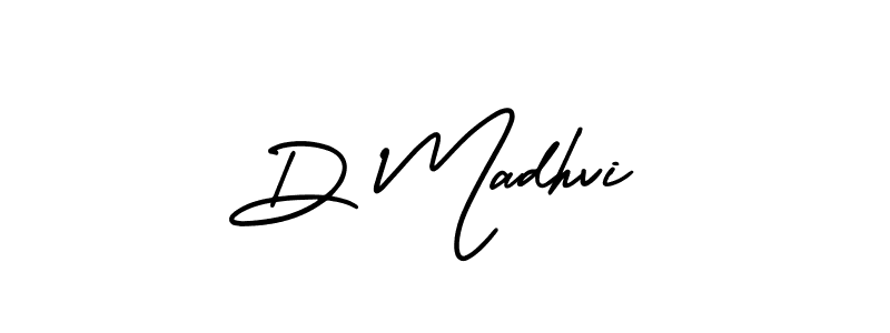 This is the best signature style for the D Madhvi name. Also you like these signature font (AmerikaSignatureDemo-Regular). Mix name signature. D Madhvi signature style 3 images and pictures png