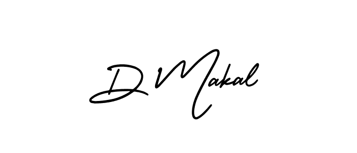 How to make D Makal name signature. Use AmerikaSignatureDemo-Regular style for creating short signs online. This is the latest handwritten sign. D Makal signature style 3 images and pictures png