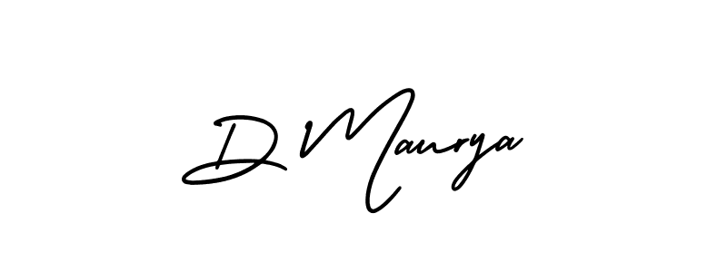How to make D Maurya name signature. Use AmerikaSignatureDemo-Regular style for creating short signs online. This is the latest handwritten sign. D Maurya signature style 3 images and pictures png