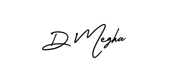 You should practise on your own different ways (AmerikaSignatureDemo-Regular) to write your name (D Megha) in signature. don't let someone else do it for you. D Megha signature style 3 images and pictures png