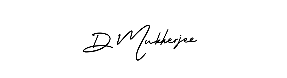 How to make D Mukherjee name signature. Use AmerikaSignatureDemo-Regular style for creating short signs online. This is the latest handwritten sign. D Mukherjee signature style 3 images and pictures png