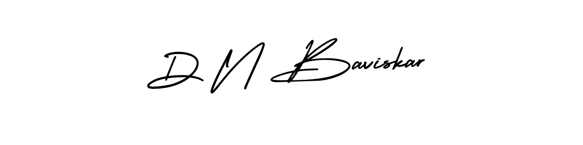 The best way (AmerikaSignatureDemo-Regular) to make a short signature is to pick only two or three words in your name. The name D N Baviskar include a total of six letters. For converting this name. D N Baviskar signature style 3 images and pictures png