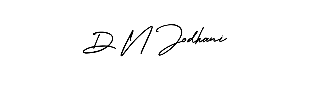 How to make D N Jodhani name signature. Use AmerikaSignatureDemo-Regular style for creating short signs online. This is the latest handwritten sign. D N Jodhani signature style 3 images and pictures png