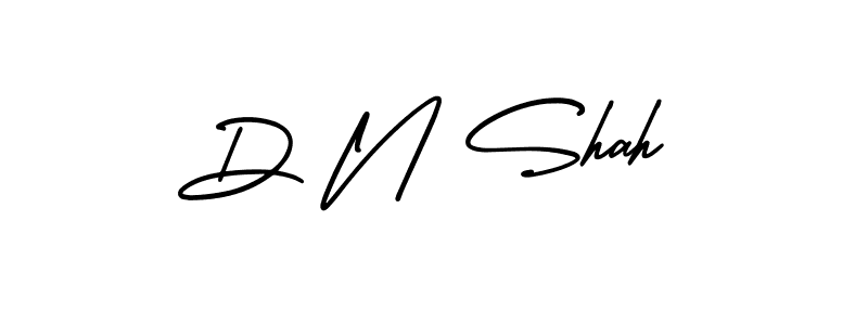 You should practise on your own different ways (AmerikaSignatureDemo-Regular) to write your name (D N Shah) in signature. don't let someone else do it for you. D N Shah signature style 3 images and pictures png