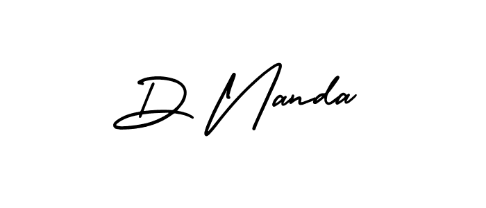 How to make D Nanda name signature. Use AmerikaSignatureDemo-Regular style for creating short signs online. This is the latest handwritten sign. D Nanda signature style 3 images and pictures png