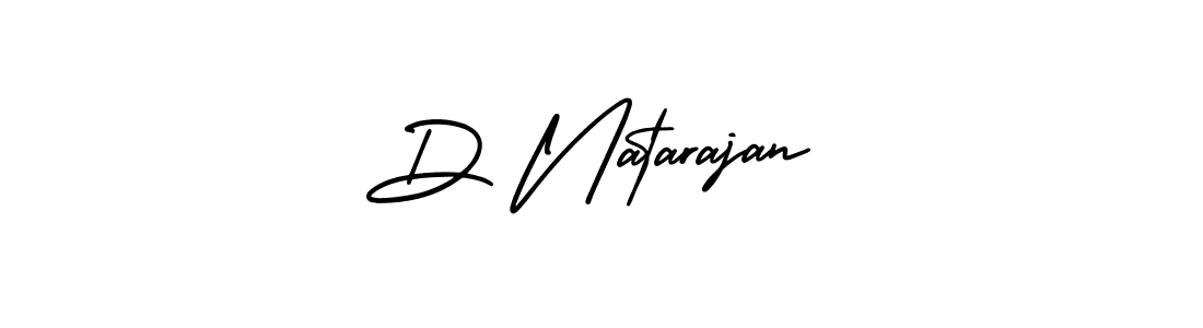 How to make D Natarajan name signature. Use AmerikaSignatureDemo-Regular style for creating short signs online. This is the latest handwritten sign. D Natarajan signature style 3 images and pictures png