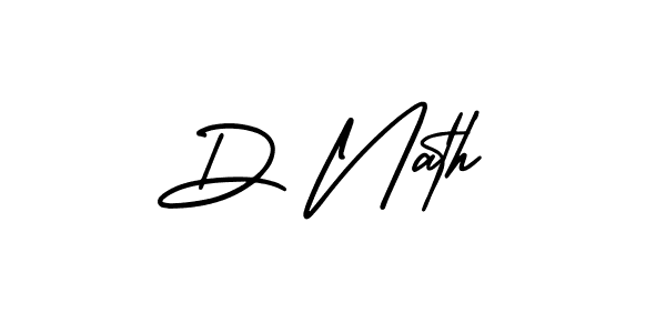 How to make D Nath name signature. Use AmerikaSignatureDemo-Regular style for creating short signs online. This is the latest handwritten sign. D Nath signature style 3 images and pictures png