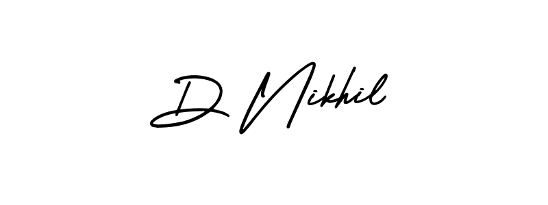 Make a beautiful signature design for name D Nikhil. With this signature (AmerikaSignatureDemo-Regular) style, you can create a handwritten signature for free. D Nikhil signature style 3 images and pictures png