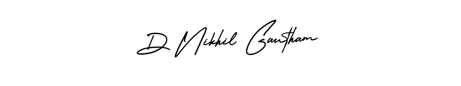 Create a beautiful signature design for name D Nikhil Gautham. With this signature (AmerikaSignatureDemo-Regular) fonts, you can make a handwritten signature for free. D Nikhil Gautham signature style 3 images and pictures png