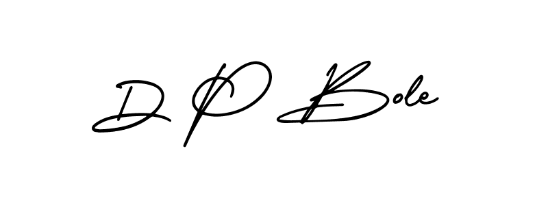 You should practise on your own different ways (AmerikaSignatureDemo-Regular) to write your name (D P Bole) in signature. don't let someone else do it for you. D P Bole signature style 3 images and pictures png