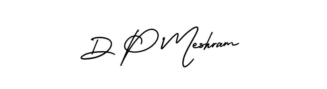 D P Meshram stylish signature style. Best Handwritten Sign (AmerikaSignatureDemo-Regular) for my name. Handwritten Signature Collection Ideas for my name D P Meshram. D P Meshram signature style 3 images and pictures png