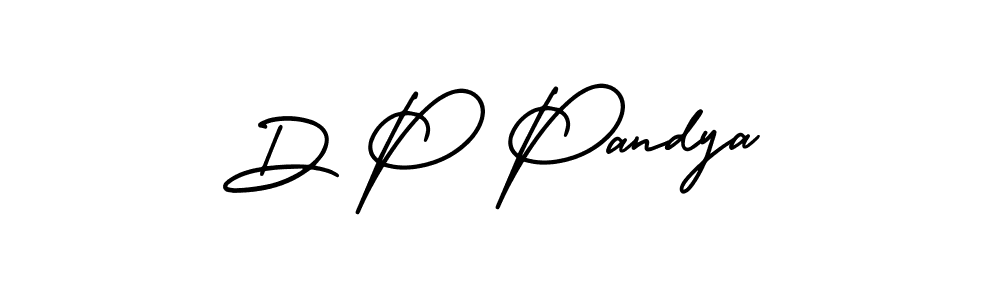 You should practise on your own different ways (AmerikaSignatureDemo-Regular) to write your name (D P Pandya) in signature. don't let someone else do it for you. D P Pandya signature style 3 images and pictures png